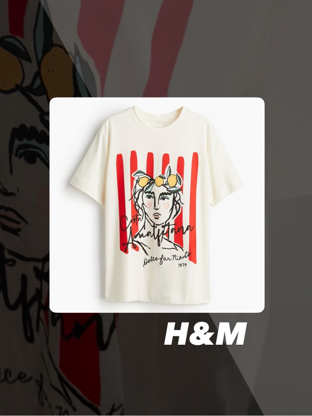 EUC H&M Amalfitana Graphic Tee Shirt